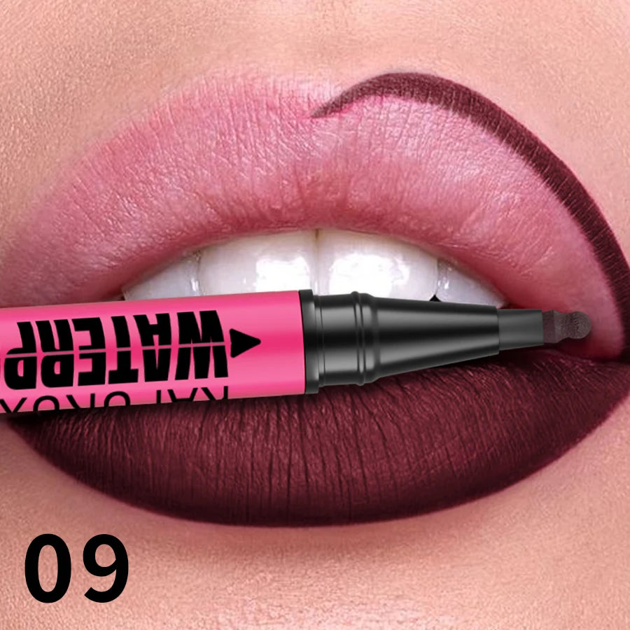 Delineador Labial Líquido Mate 12 Colores Waterproof Rellenador Labios - Lápiz Contorno Natural Maquillaje Mujer