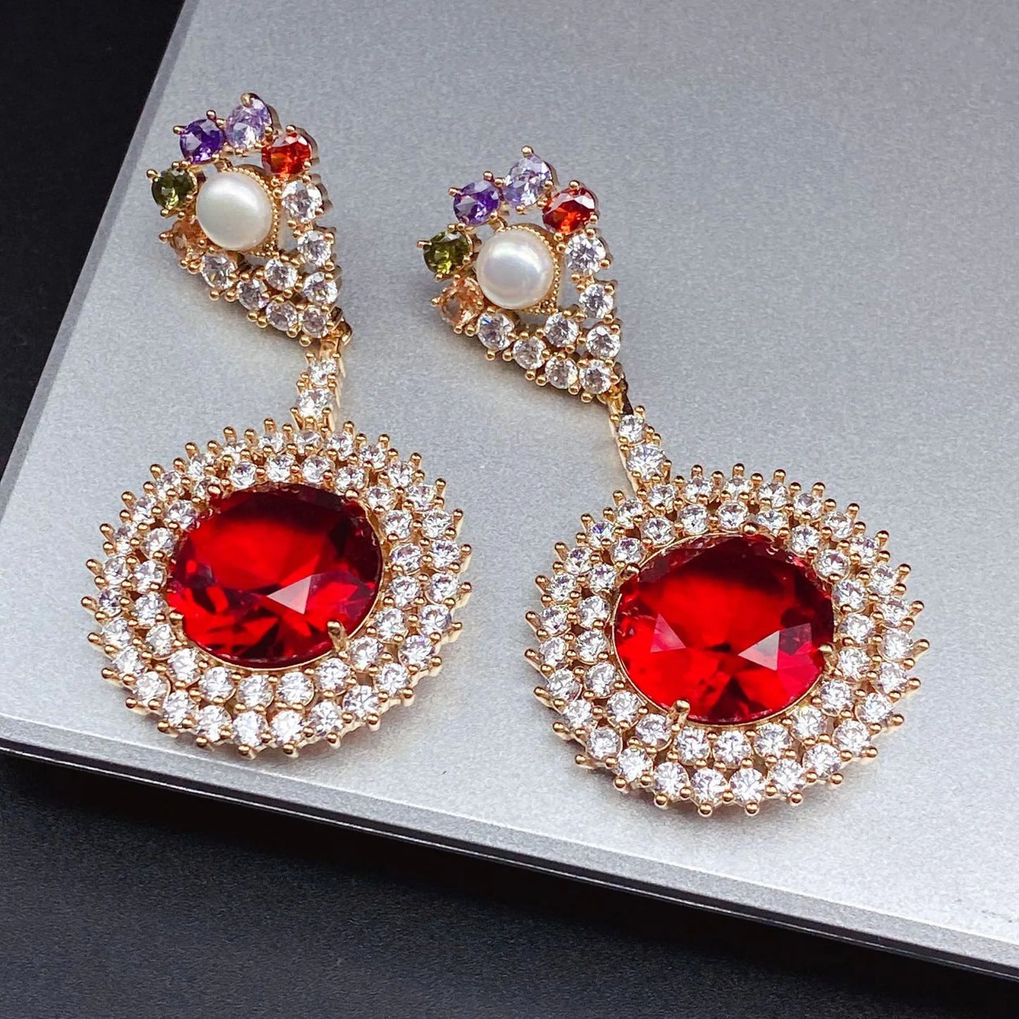 Cute Pink Green white Earrings women Small Teardrop Stud Earrings female gift sweet