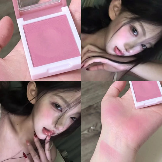 Blush Mousse Mate Morado Rosa Suave | Rubor Cremoso Natural Mejillas