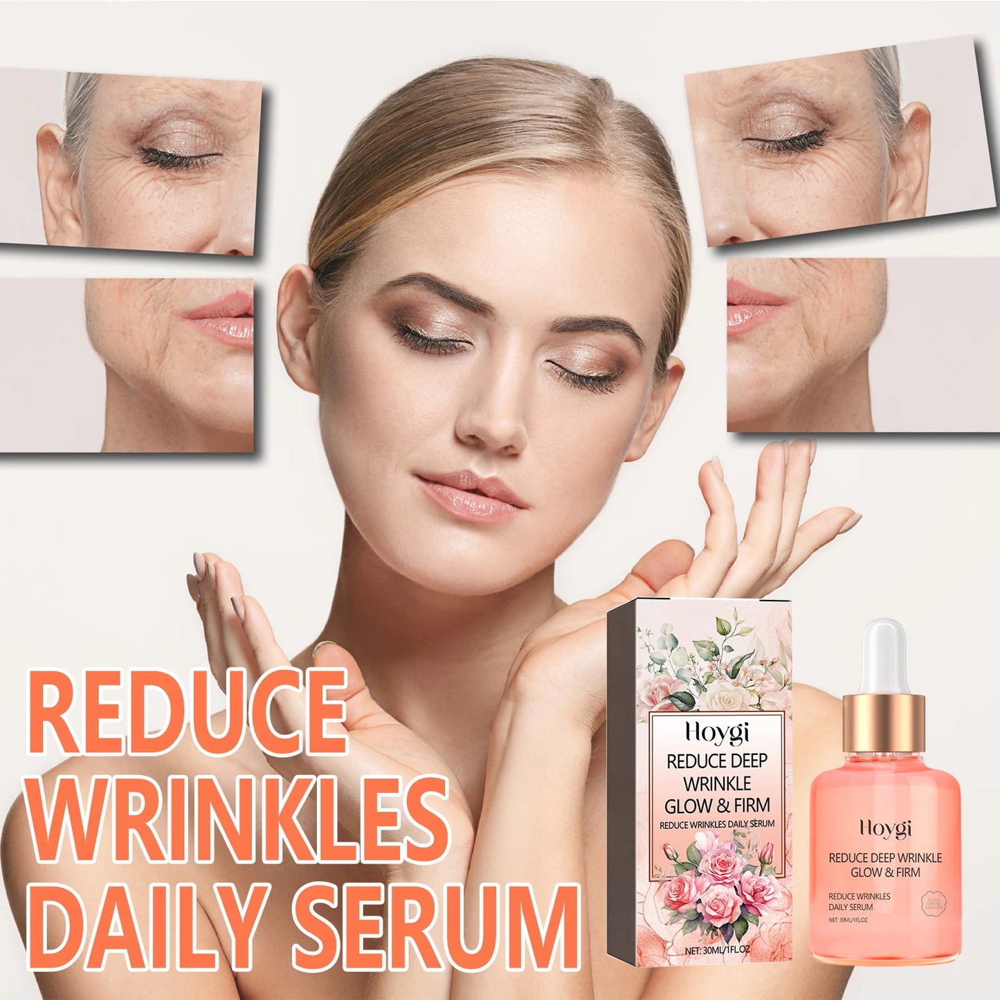 Rose oil and VC essence: fade fine lines, care rough and dry skin, brighten and tighten skin care essential oil