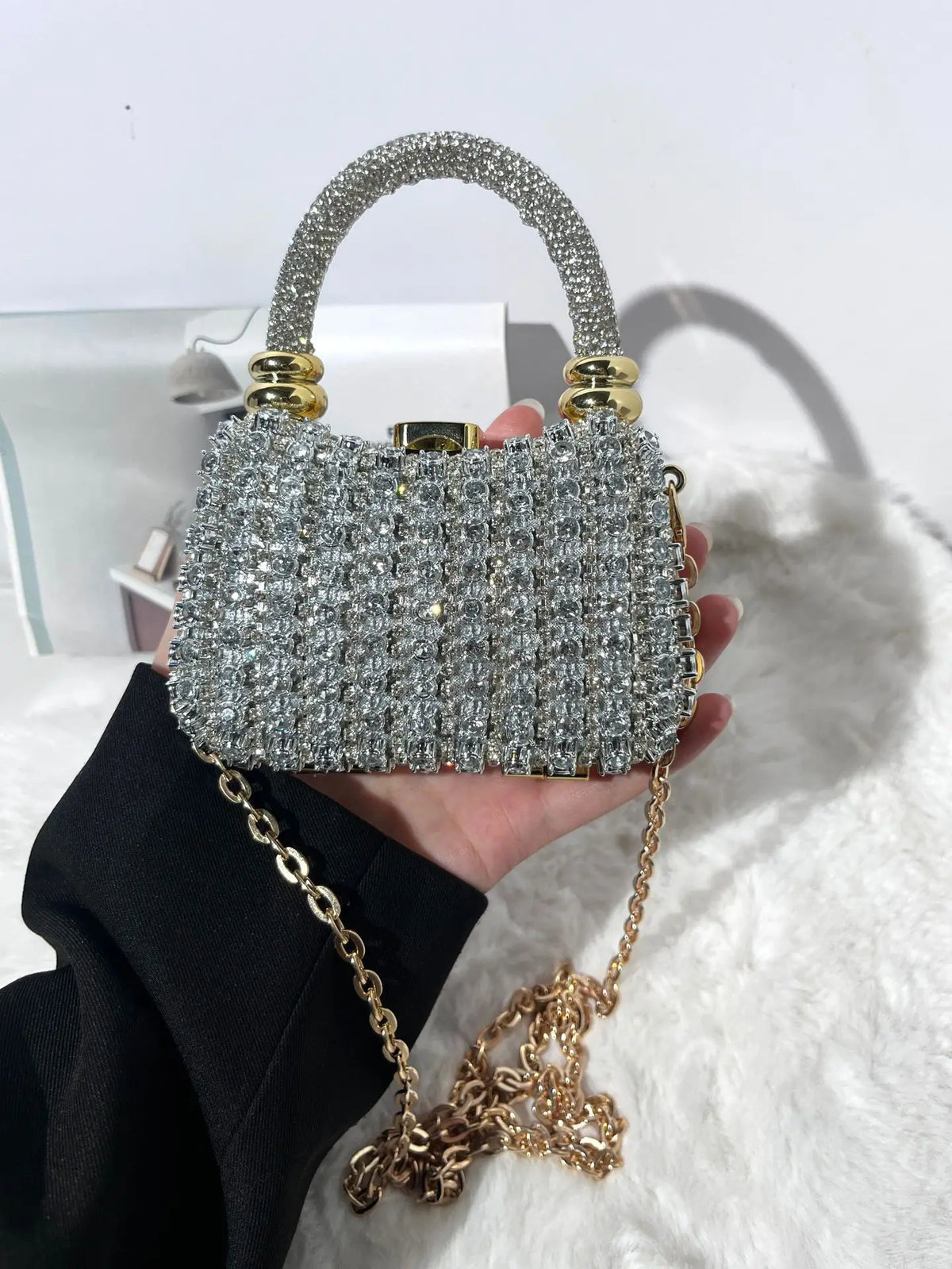 Bolso Rígido de Fiesta con Pedrería para Mujer, Varios Colores