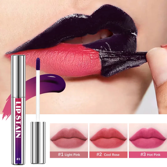 Tinte Labial Despegable Larga Duración Waterproof Rosa - Prueba de Transferencia Anti-Manchas Natural Cosmético Mujer