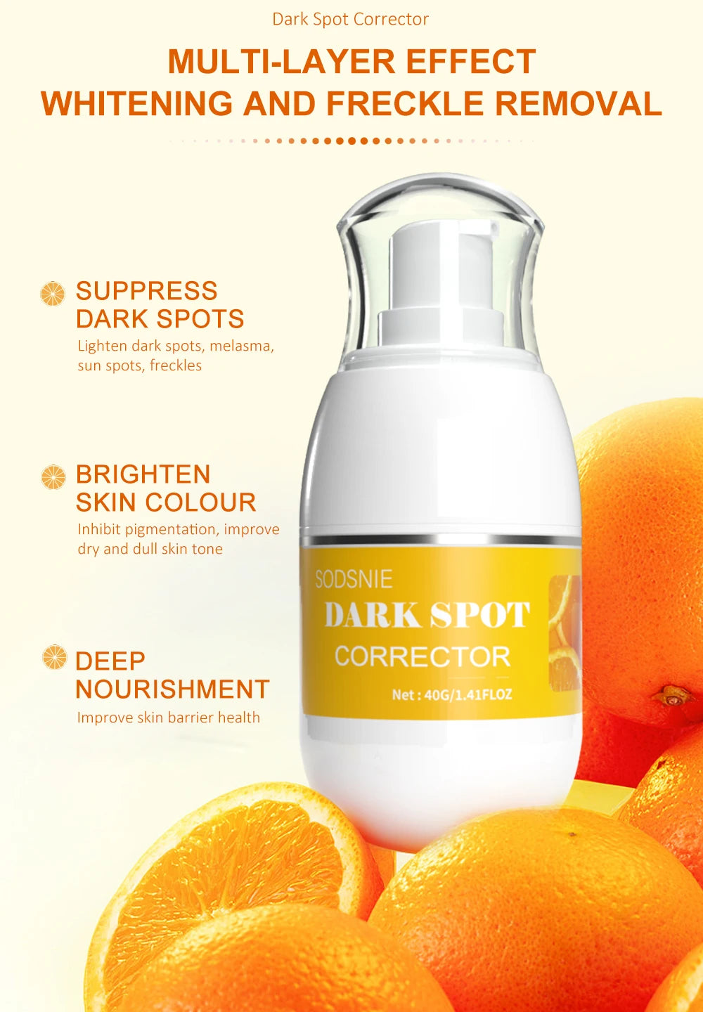 Vitamins Remove Dark Spots Lighten Sun Spots Freckles Melasma Pigmentation Whitening Cream Anti-Aging Brightening Skin Care 40g