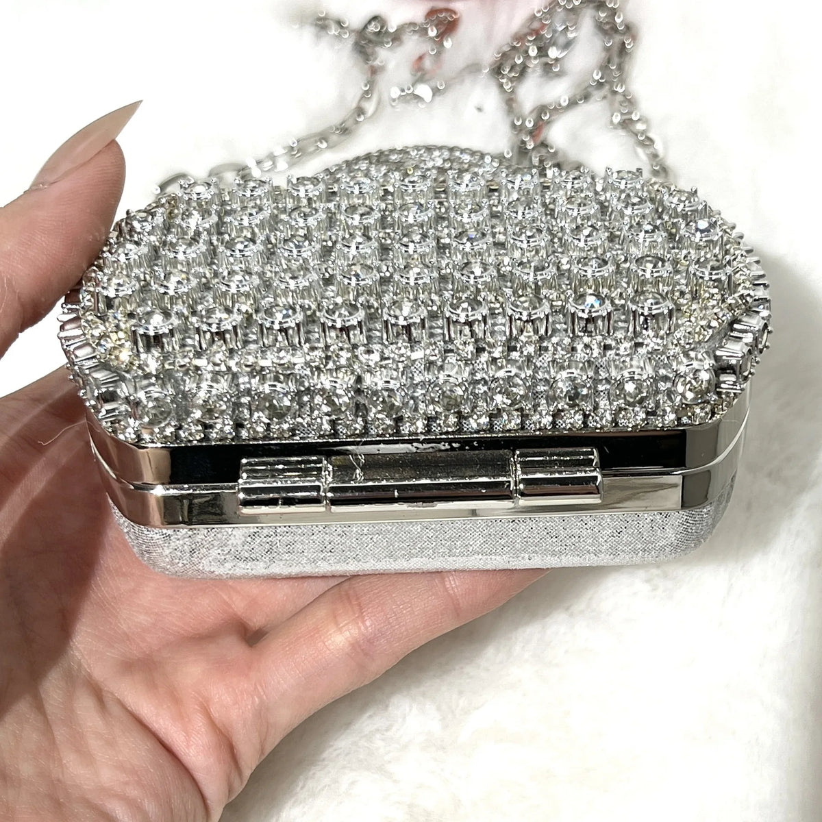 Minibolso de Fiesta Brillante con Cadena para Mujer