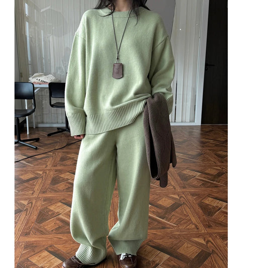 Conjunto Suéter 50% Lana y Pantalón Tejido Mujer