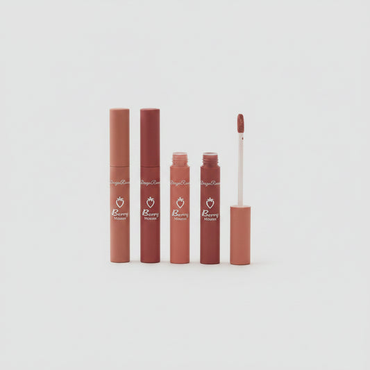 Lip Gloss Mate Fácil Aplicación Sin Manchas – Tonos Nude Rojo Café Estilo Europeo