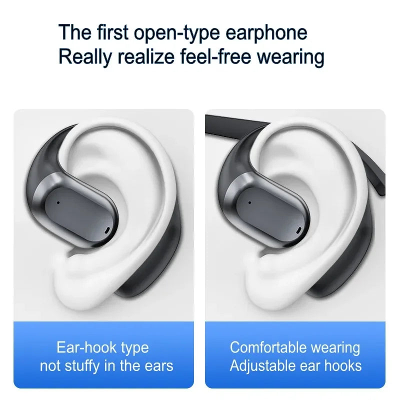 Auriculares Bluetooth Inalámbricos OWS Audífonos Abiertos Conducción de Aire Gancho para Oreja Manos Libres Cancelación de Ruido Deportivos