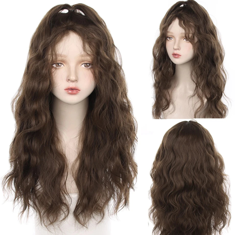 Peluca Sintética Corta con Dobles Coletas Rizadas y Flequillo – Estilo Lolita Cosplay