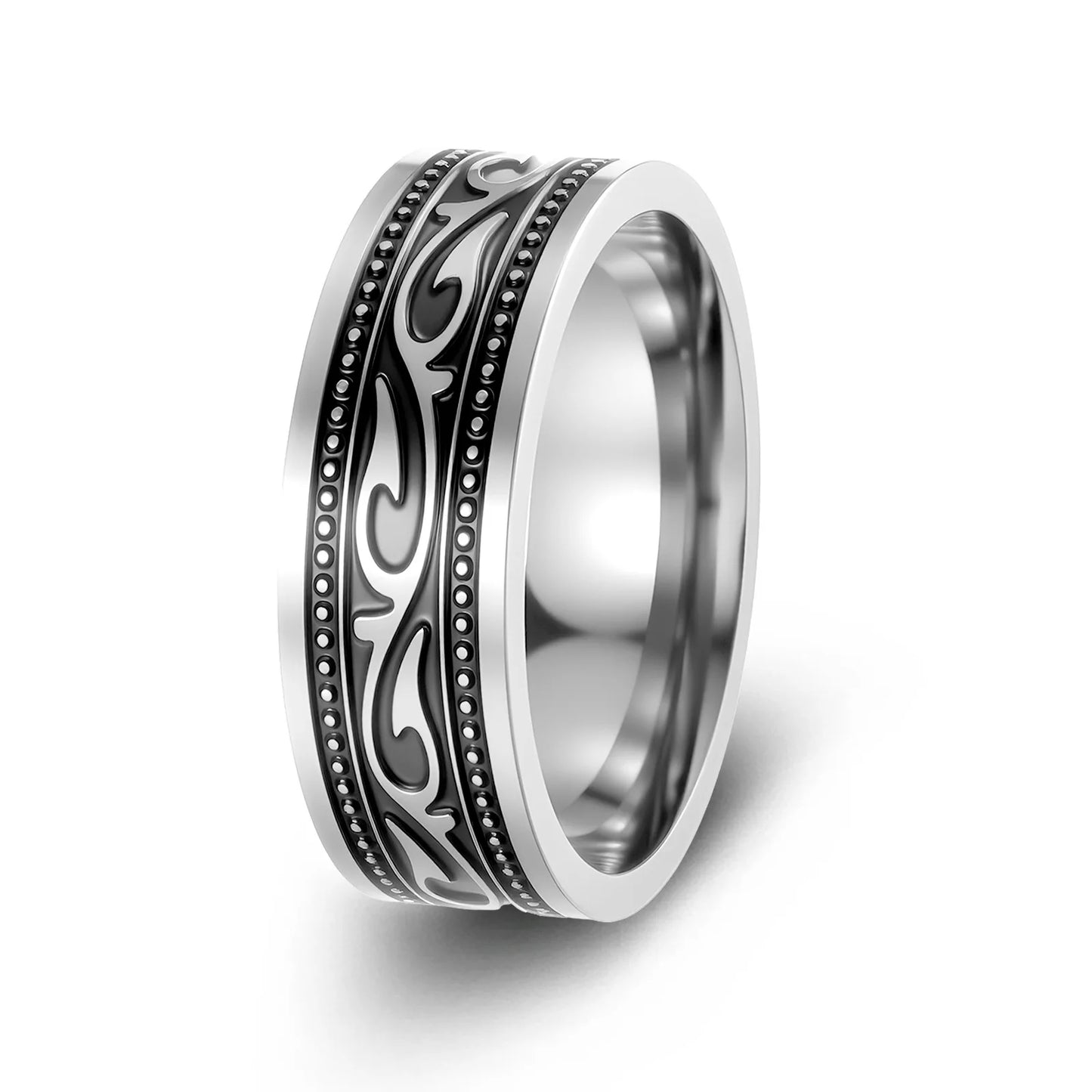 Anillo Vikingo Nórdico con Runas - Acero Inoxidable 304L Amuleto Vintage