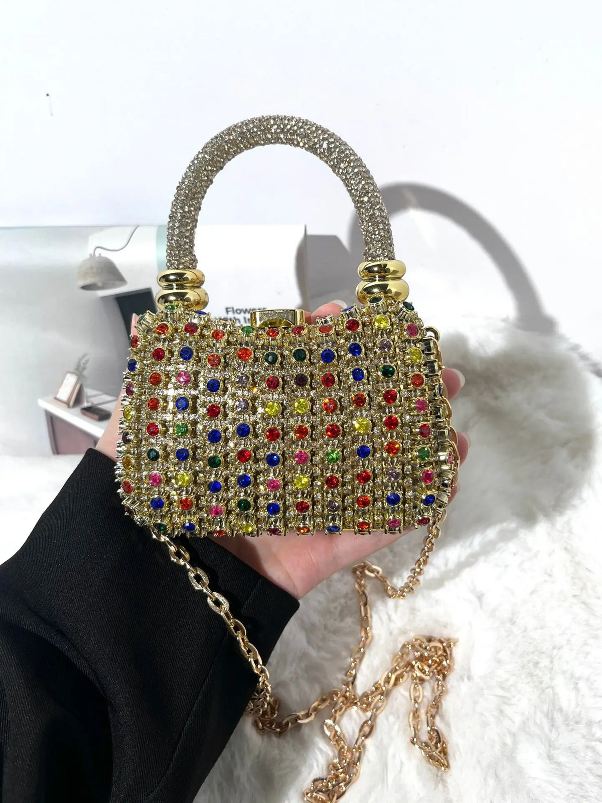 Bolso Rígido de Fiesta con Pedrería para Mujer, Varios Colores