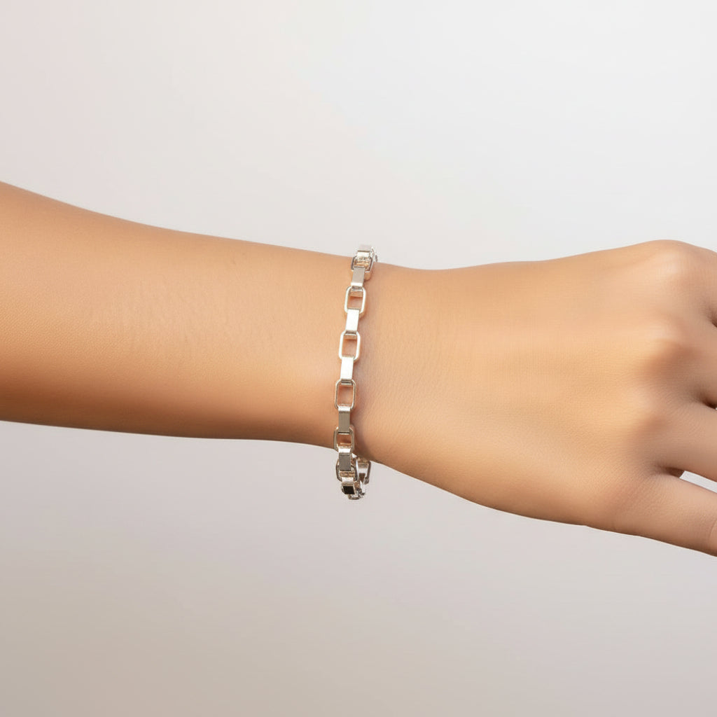 Set Joyería Plata 925 Cadena Caja 5MM Pulsera Collar Hombre Mujer - Accesorios Fiesta Boda Regalo Moda