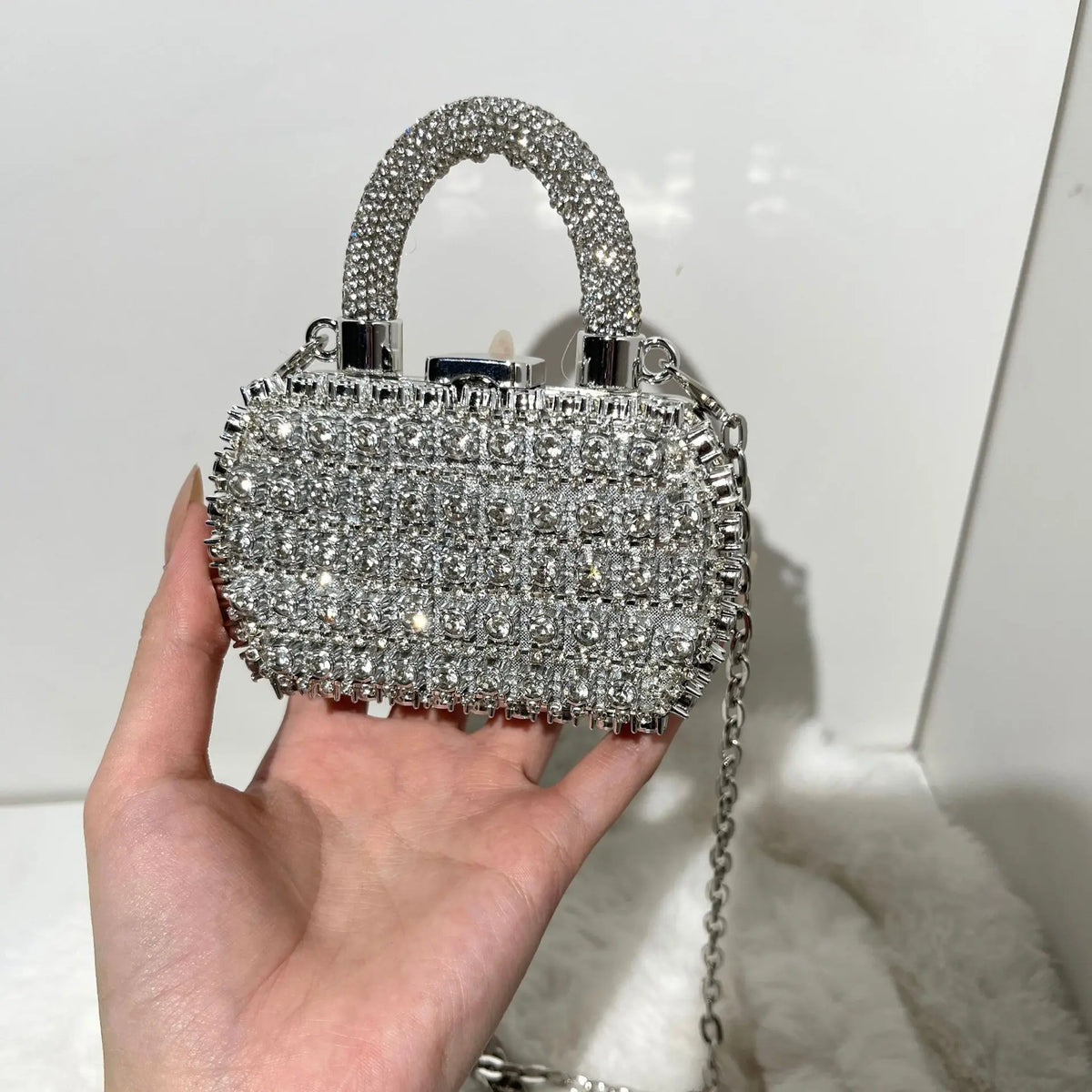 Minibolso de Fiesta Brillante con Cadena para Mujer