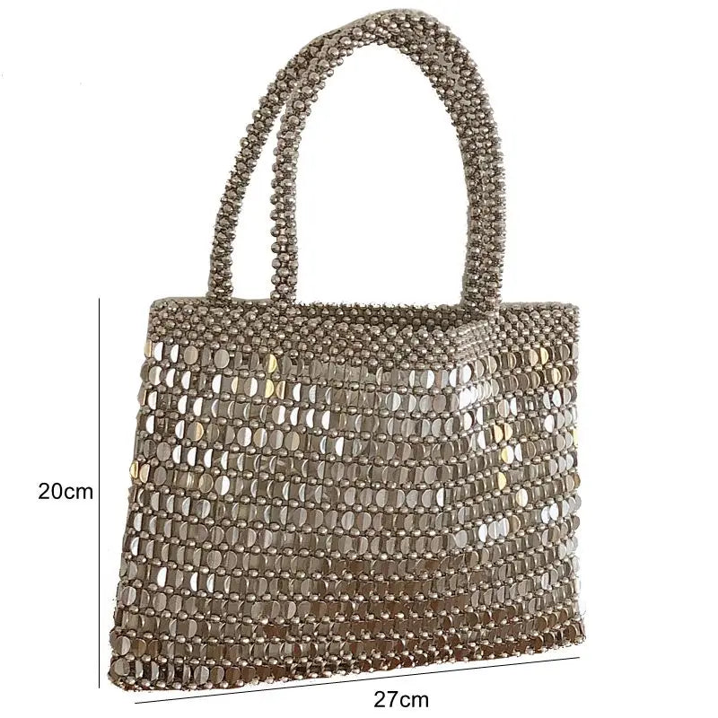 Bolso de Fiesta Tejido con Cuentas para Mujer