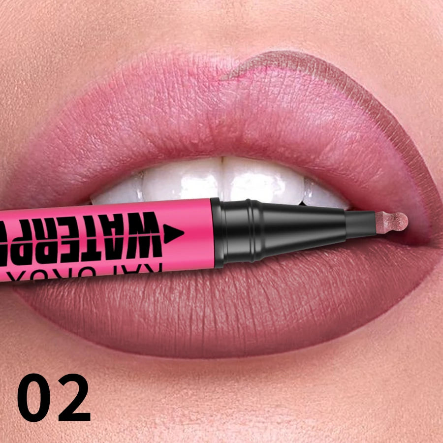 Delineador Labial Líquido Mate 12 Colores Waterproof Rellenador Labios - Lápiz Contorno Natural Maquillaje Mujer