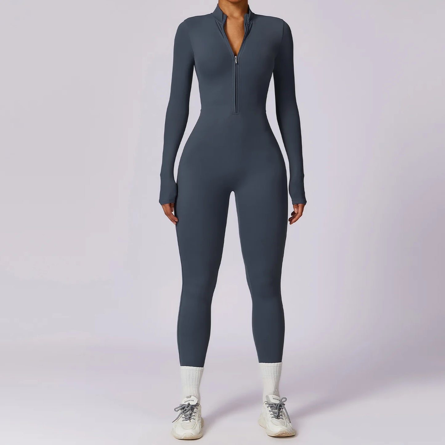 Yoga Rompers Long Sleeved Women's Sportswear Gym Zipper Jumpsuits Workout Running Training Fitness One-piece Bodysuit Tracksuits
