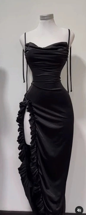 Vestido Fiesta Streetwear Y2K Mujer – Ajustado Tirantes Espagueti Club Nocturno