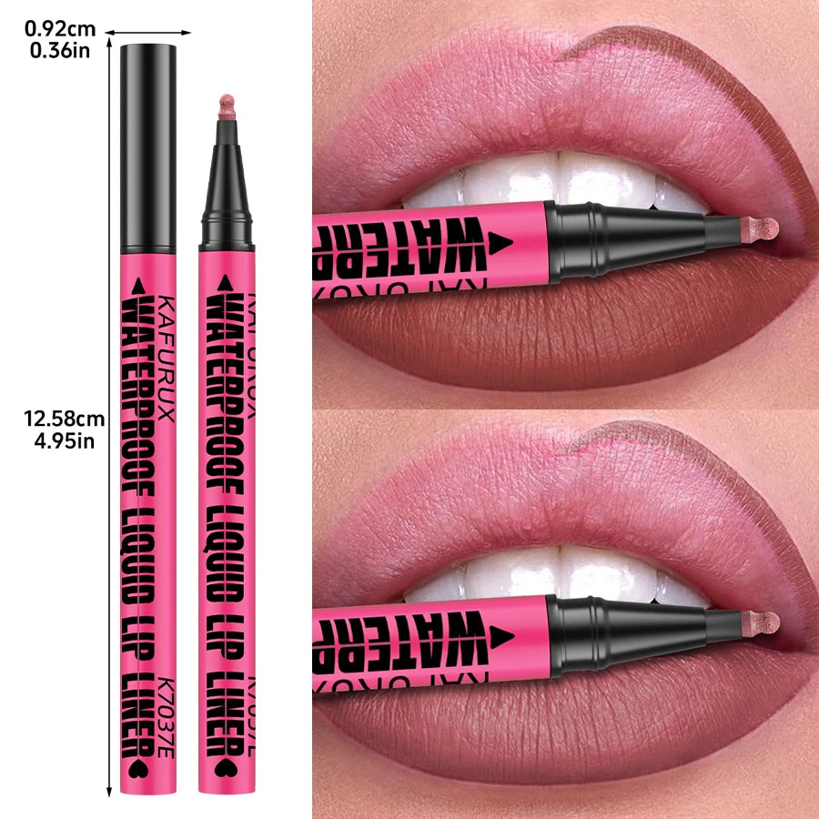 Delineador Labial Líquido Mate 12 Colores Waterproof Rellenador Labios - Lápiz Contorno Natural Maquillaje Mujer