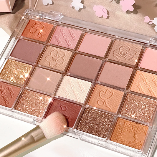 Paleta 20 Colores Sombras Shimmer y Mate – Alta Pigmentación Larga Duración