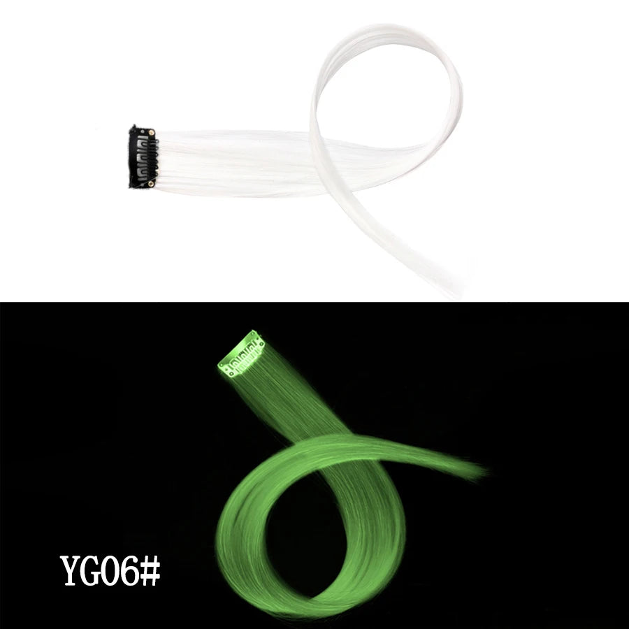 Extensiones de Cabello Sintético con Clip Leeons – Largas Lisas Resistentes al Calor para Mujer