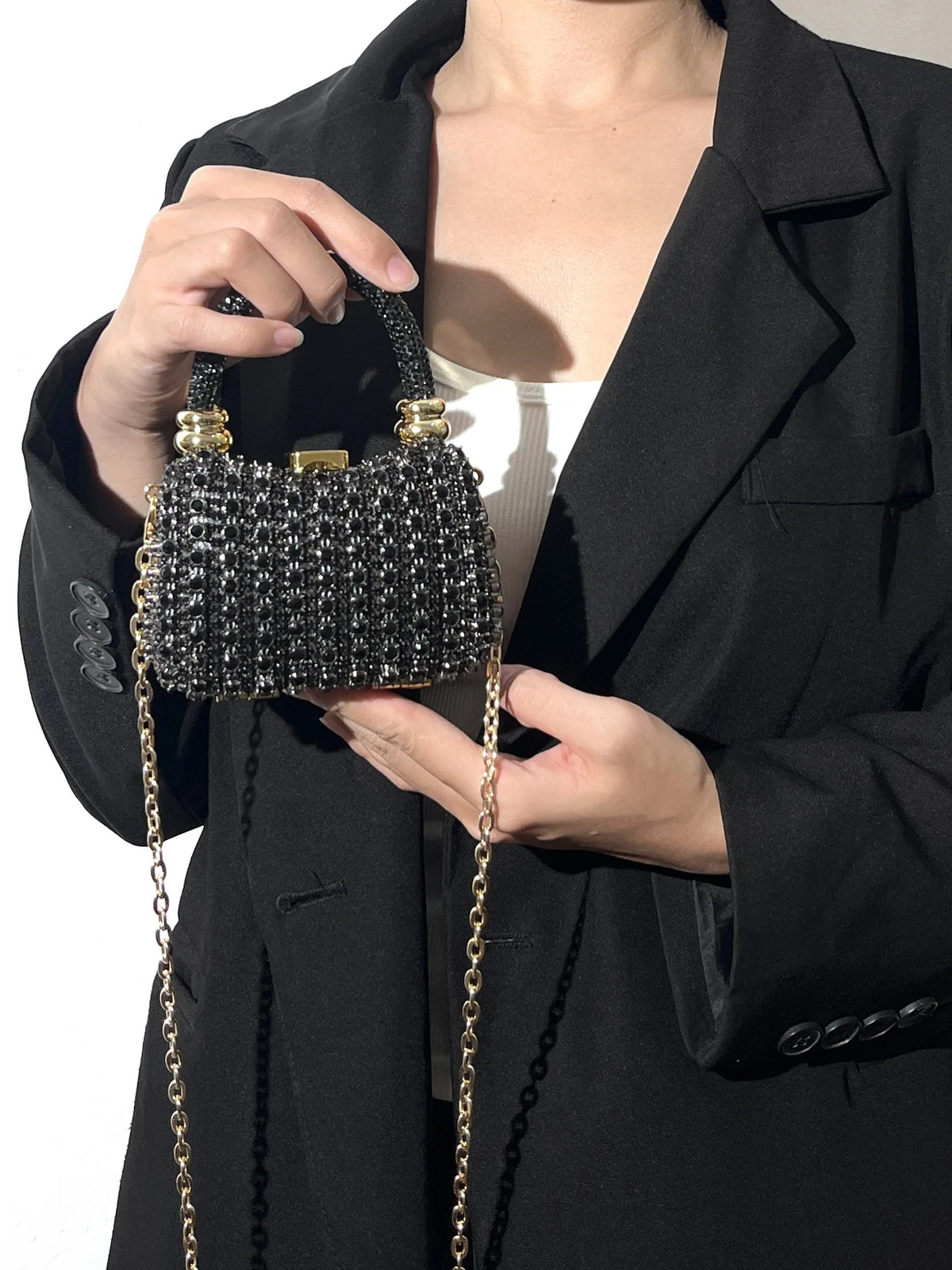 Bolso Rígido de Fiesta con Pedrería para Mujer, Varios Colores