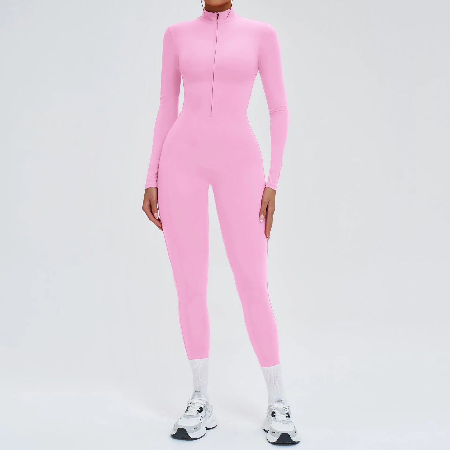 Yoga Rompers Long Sleeved Women's Sportswear Gym Zipper Jumpsuits Workout Running Training Fitness One-piece Bodysuit Tracksuits