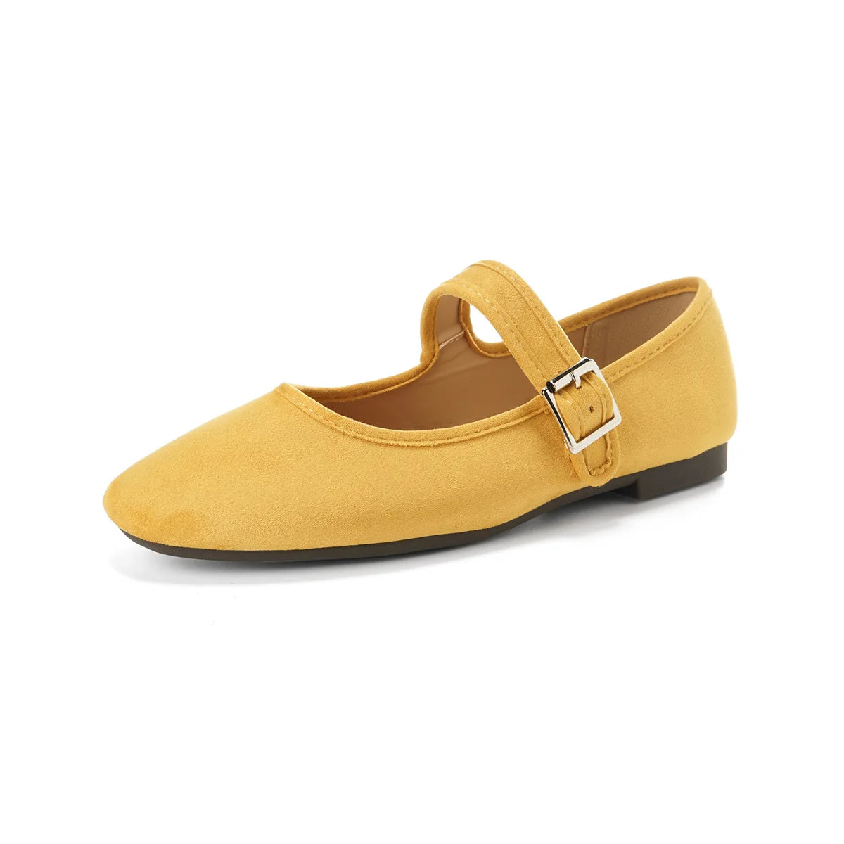 Zapatos Ballet Mary Jane Mujer - Punta Redonda Gamuza Rosa Talla Grande