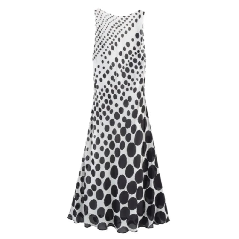 Vestido Maxi de Lunares Elegante | Moda Femenina Chic