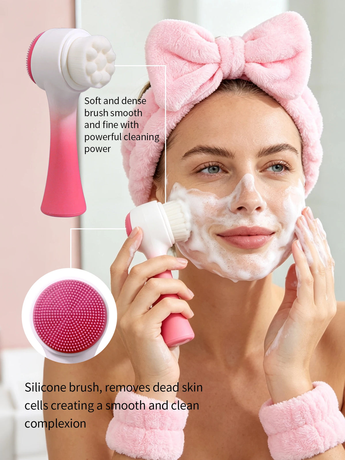 Set de accesorios para limpieza facial KOSSHOW – Rosa