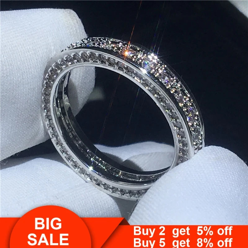 Anillo Delicado Zirconia Pavé Plata 925
