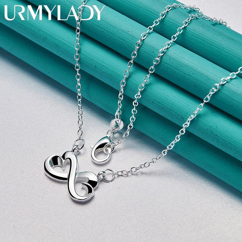 Set Joyería Plata 925 San Valentín Mujer - Anillo Collar Aretes Diseño Creativo Regalo Fiesta Boda