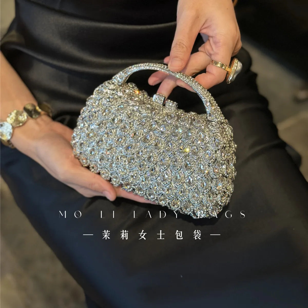 Bolso de Fiesta Brillante con Asa para Mujer