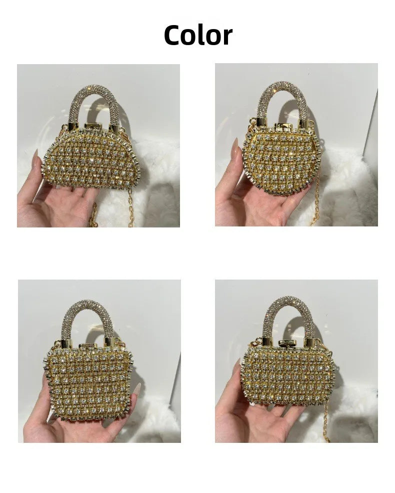 Minibolso de Fiesta Brillante con Cadena para Mujer