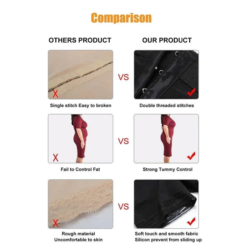 Fajas Colombianas Levanta Glúteos Shapewear High Waist Tummy Control Panties Waist Trainer Body Shaper