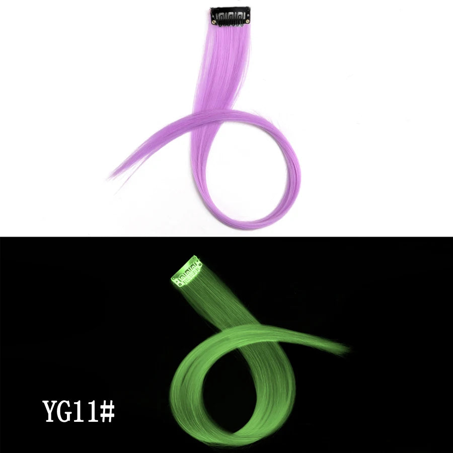 Extensiones de Cabello Sintético con Clip Leeons – Largas Lisas Resistentes al Calor para Mujer