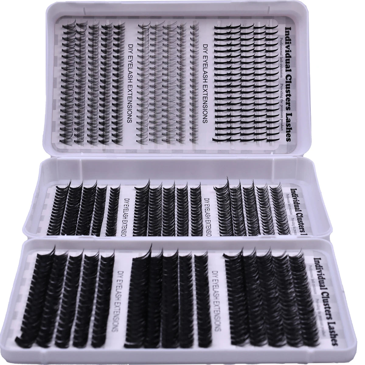 60row DIY Lash Extension Kit Clusters Individual Eyelashes Kit Mix Styles 10-18mm with Bond and Seal Eye Makeup Tool