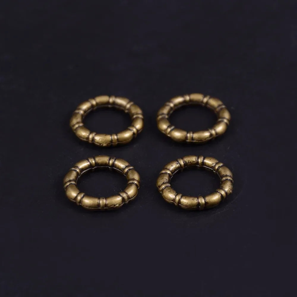 20 Piezas Cuentas de Latón Antiguo para Trenzas y Dreadlocks – Anillos Tubos Cabello Orificio 9mm