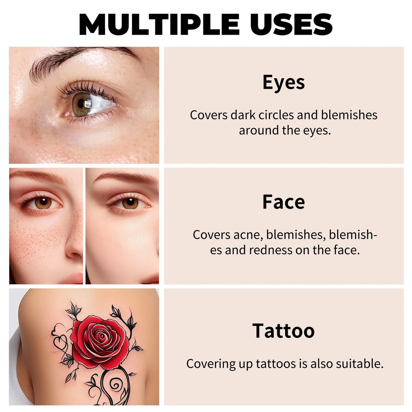 Corrector Iluminador Hidratante Ojos Cobertura Total Larga Duración - Crema Contorno Maquillaje Perfecto Mujer