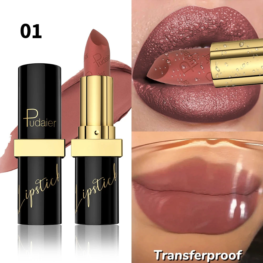 Labial Mate Velvet Pudaier Larga Duración Waterproof – Acabado Suave Rosa