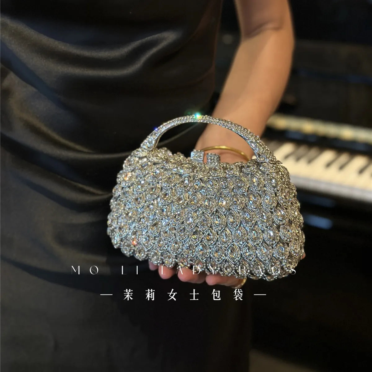 Bolso de Fiesta Brillante con Asa para Mujer