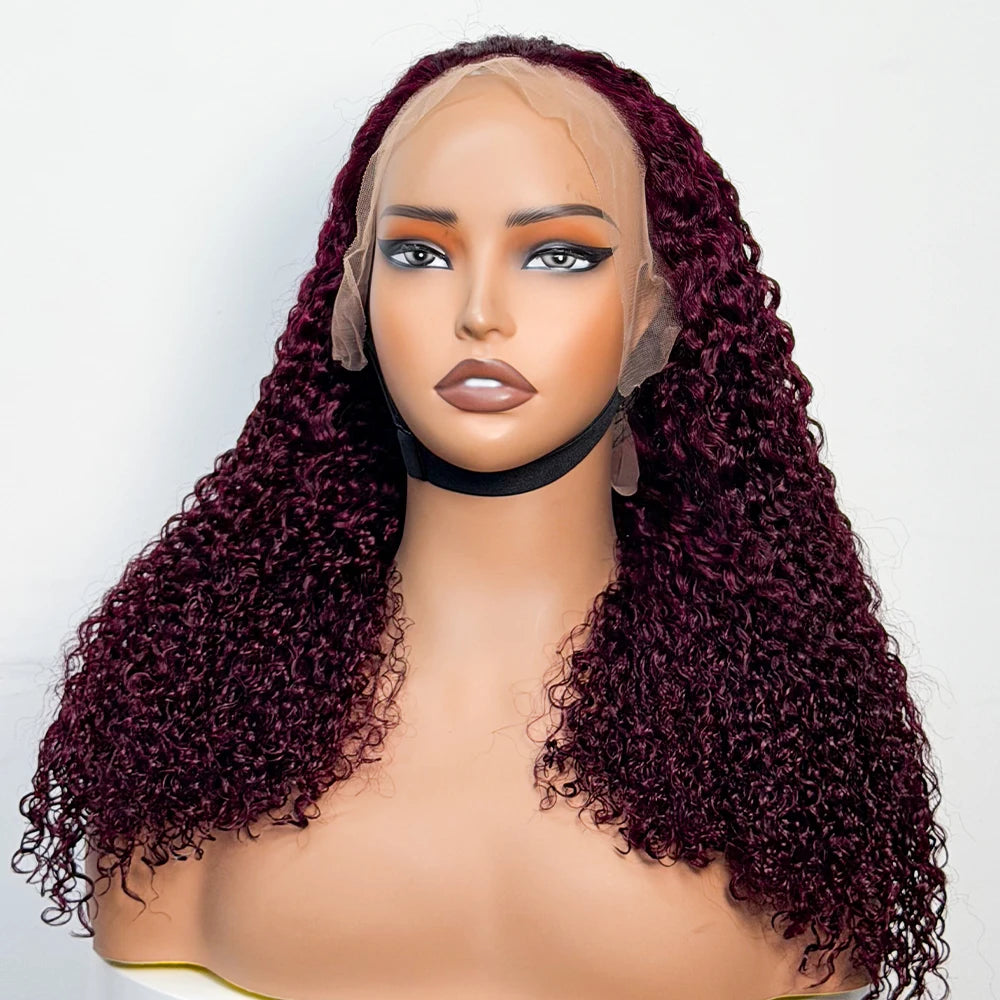 Peluca Frontal de Encaje 13x4 Jerry Curl Ombré – 300% Densidad Cabello Humano 22 Pulgadas