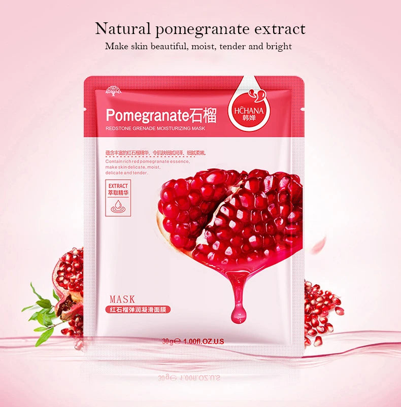 30pcs Fresh Fruits Facial Masks Whitenting skincare Moisturizing Anti Wrinkle Hydrating Korean Face Mask Facial Skin Care
