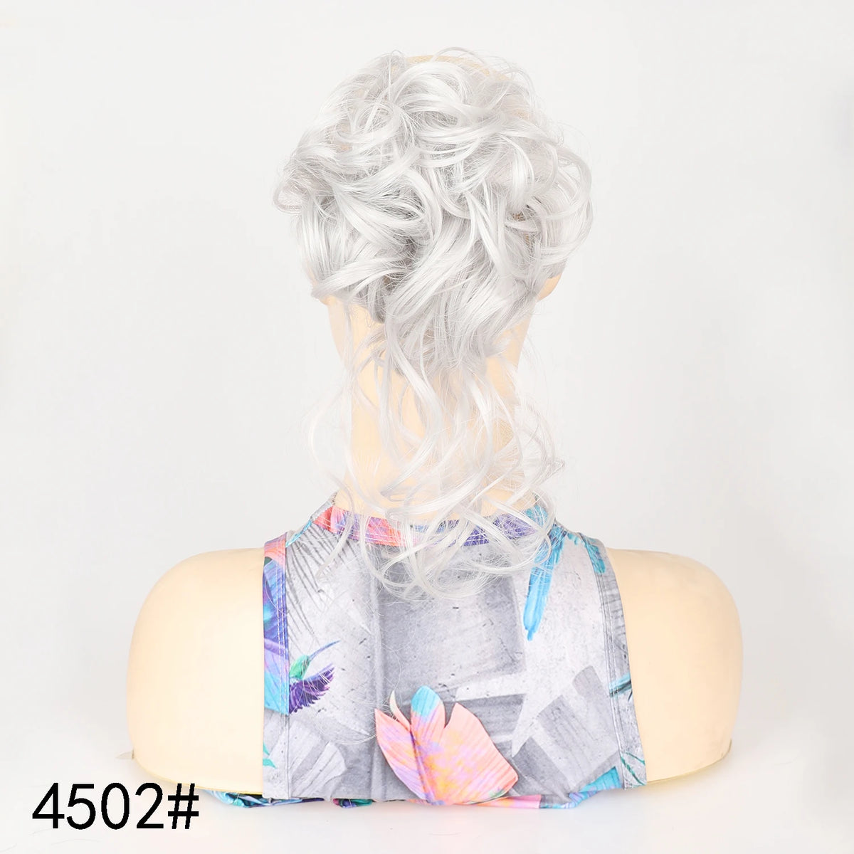Moño Rizado Despeinado Sintético con Banda Elástica – Chignon Updo Rápido | Accesorio de Cabello para Mujer