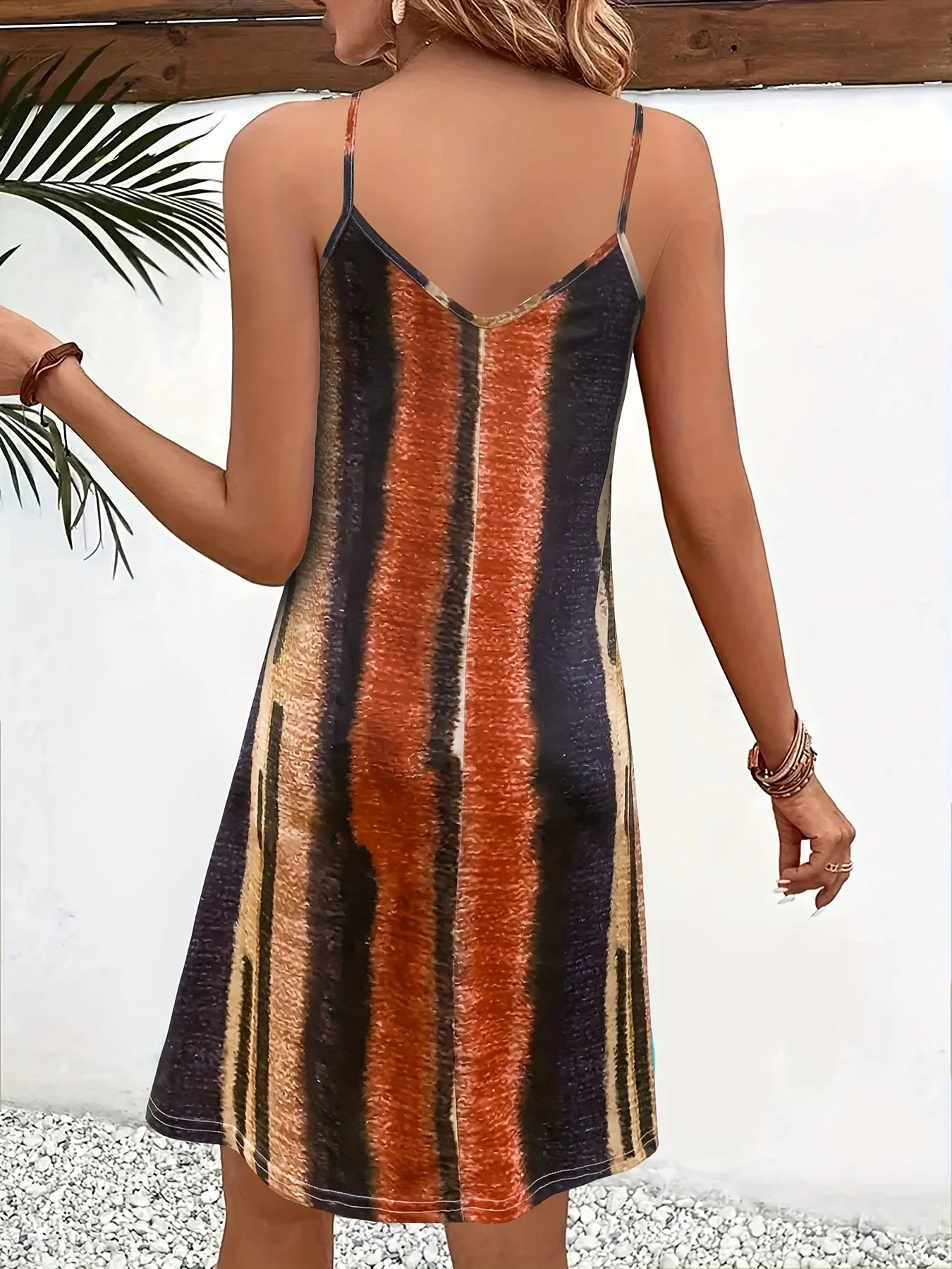 Vestido de Rayas Sin Mangas Cuello V | Casual y Fresco