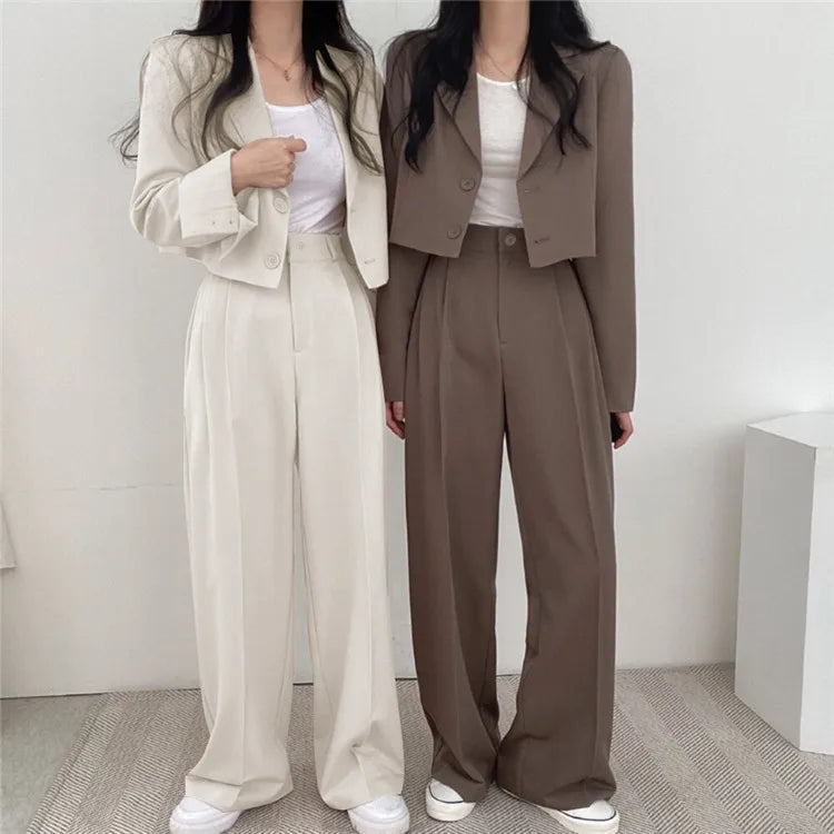 Traje Blazer y Pantalón Recto 2 Piezas Mujer