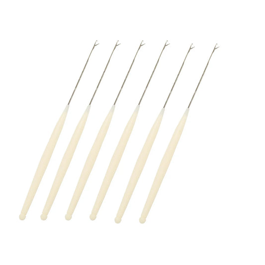 6 Piezas Set de Ganchos Micro Plástico Aguja para Trenzas Extensiones Tejido Dreadlocks Pelucas Herramienta Costura