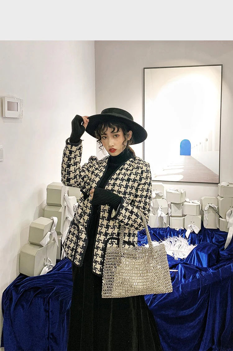 Bolso de Fiesta Tejido con Cuentas para Mujer