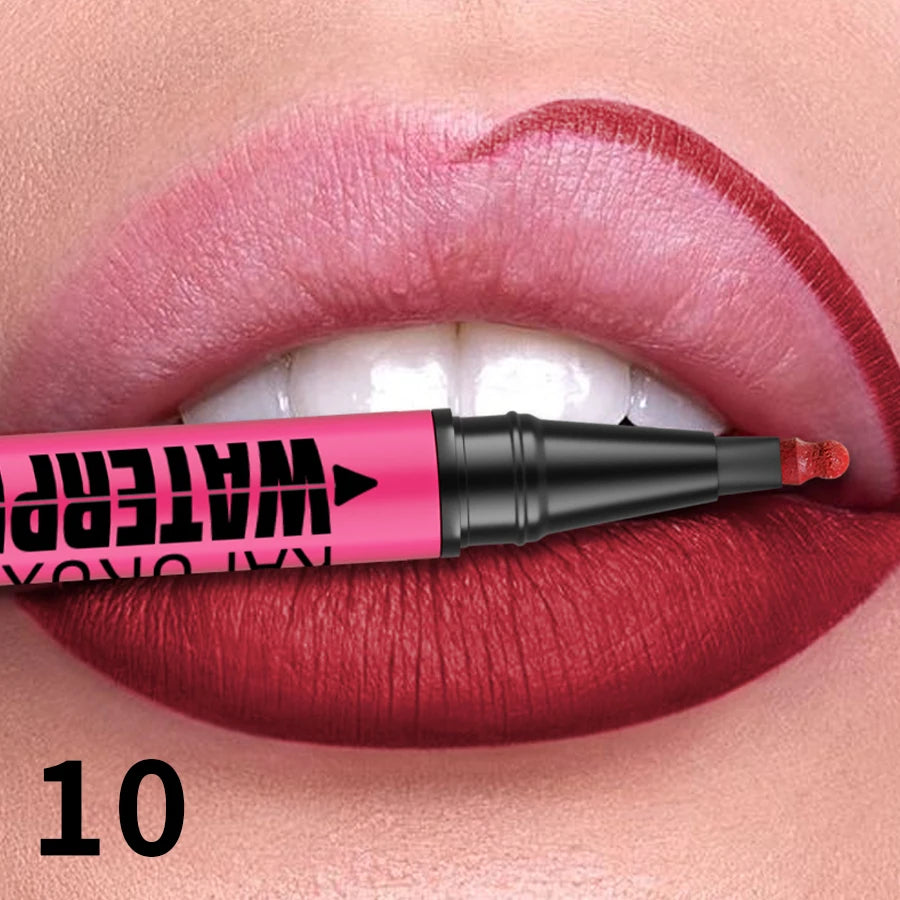 Delineador Labial Líquido Mate 12 Colores Waterproof Rellenador Labios - Lápiz Contorno Natural Maquillaje Mujer