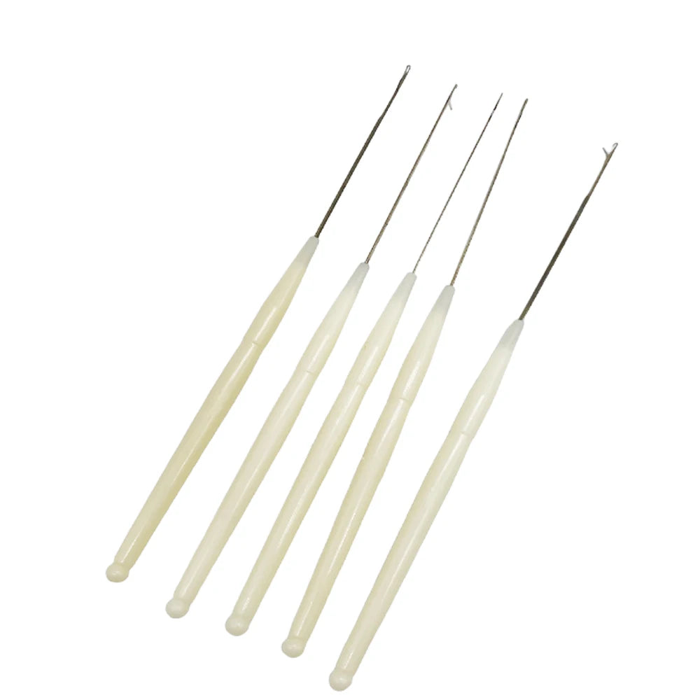 6 Piezas Set de Ganchos Micro Plástico Aguja para Trenzas Extensiones Tejido Dreadlocks Pelucas Herramienta Costura