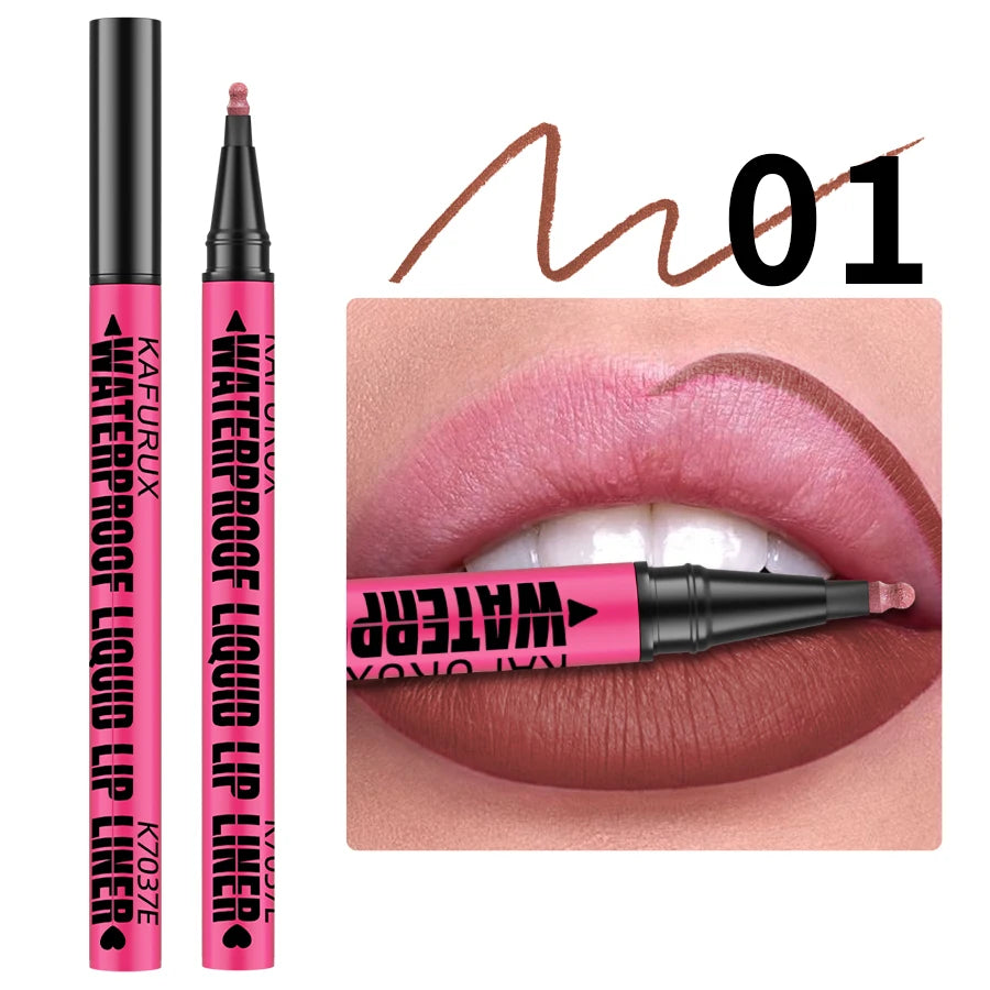 Delineador Labial Líquido Mate 12 Colores Waterproof Rellenador Labios - Lápiz Contorno Natural Maquillaje Mujer