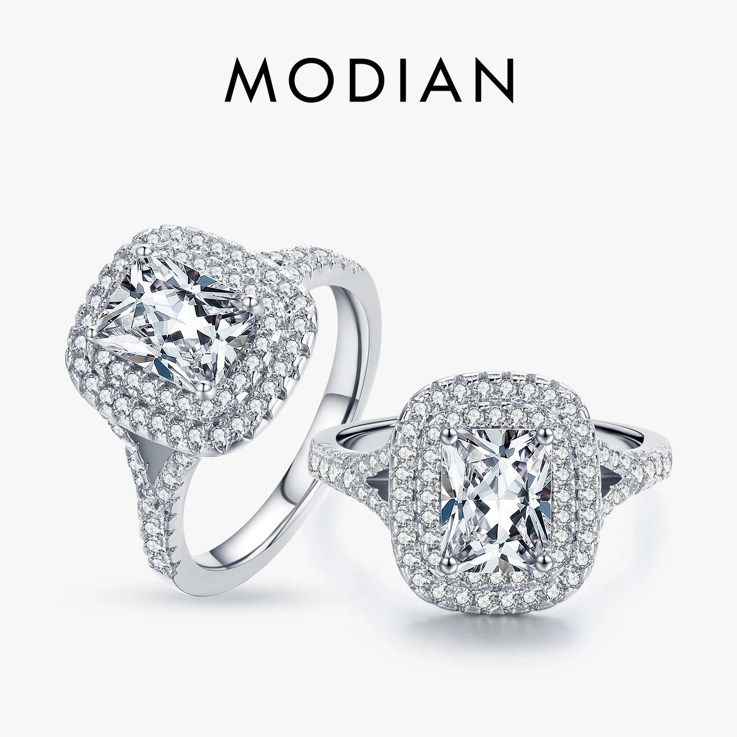 Anillo Compromiso Boda Sólido Plata 925 Joyería Fina para Mujer